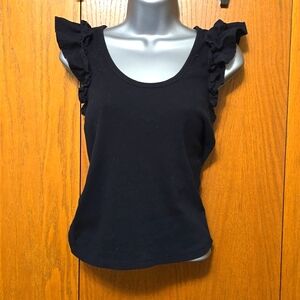 Old Navy Black Ruffle Tank - small